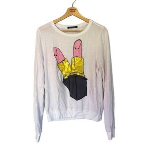 Wildfox Pink Lipstick Crewneck Sweatshirt in Women’s SIZE XS
